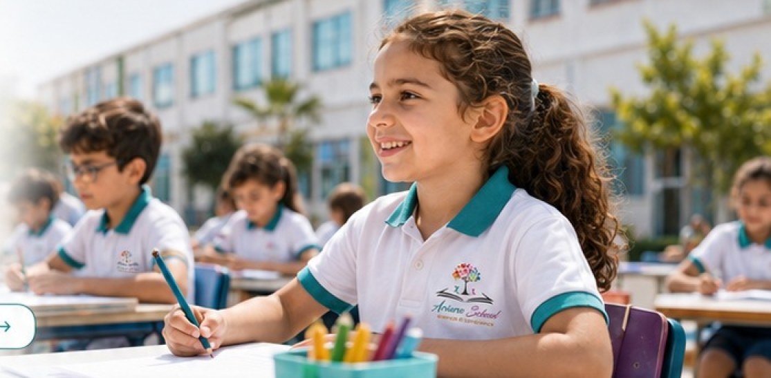 Des élèves en classe, la main levée